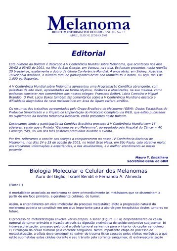 Edição 13 - Abril, Maio, Junho - Grupo Brasileiro de Melanoma