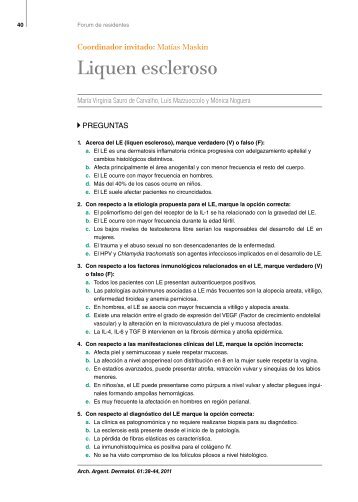 Liquen escleroso - Archivos Argentinos de Dermatología