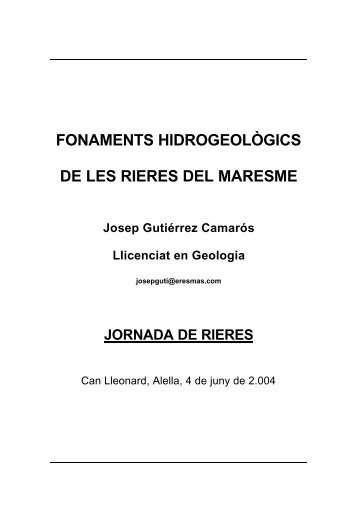 fonaments hidrogeològics de les rieres del maresme - Consell ...