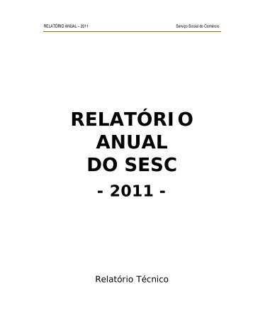 Relatório de Gestão 2011 - Sesc