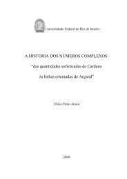 A HISTÓRIA DOS NÚMEROS COMPLEXOS: “das quantidades ... - BIT