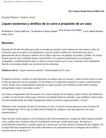 Liquen escleroso y atrófico de la vulva a propósito de un caso