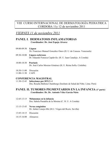 Leer Programa - Dermatologia Pediatrica