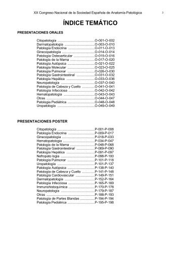 ÍNDICE TEMÁTICO - Comunidad Virtual de Anatomía Patológica