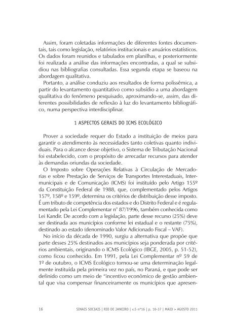 Revista Sinais Sociais N16 pdf - Sesc