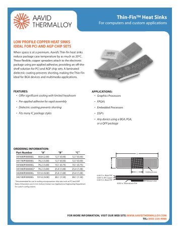 Thin-Fin™ Heat Sinks - Aavid