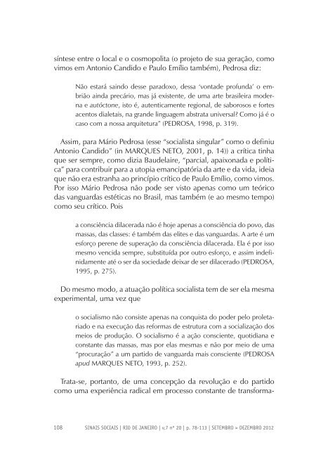 Revista Sinais Sociais N20 pdf - Sesc