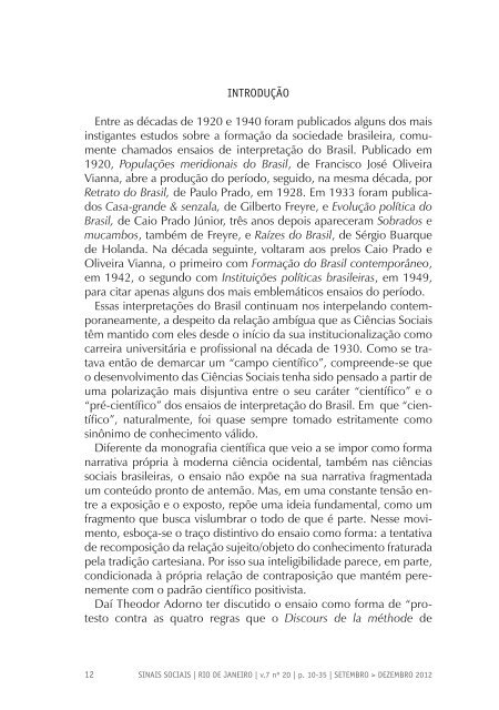 Revista Sinais Sociais N20 pdf - Sesc