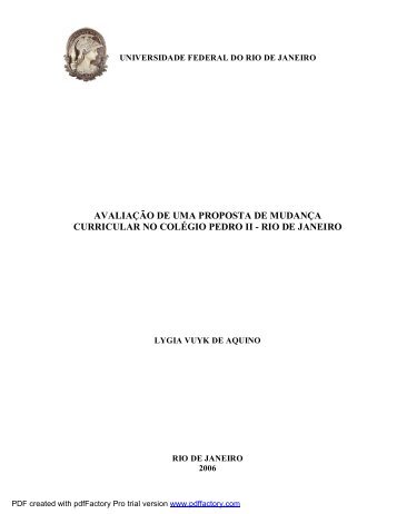 avaliação de uma proposta de mudança curricular no colégio pedro ii