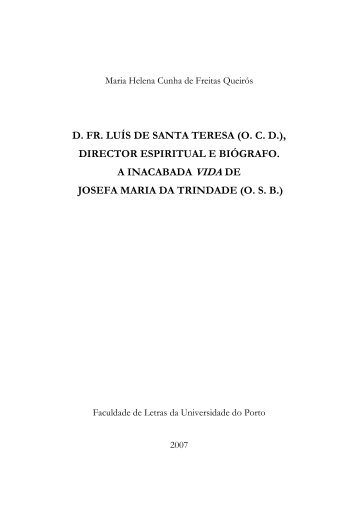 d. fr. luís de santa teresa (ocd) - Repositório Aberto da Universidade ...