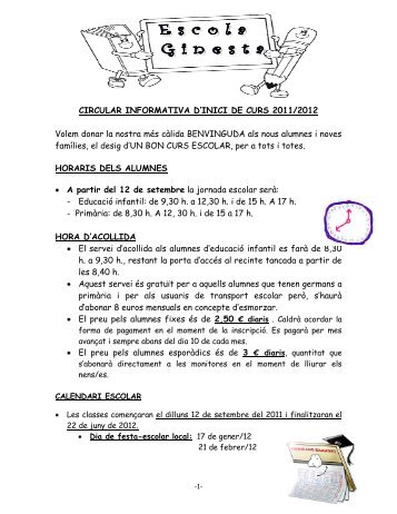 CIRCULAR- INICI CURS.pdf - Escola-Ginesta