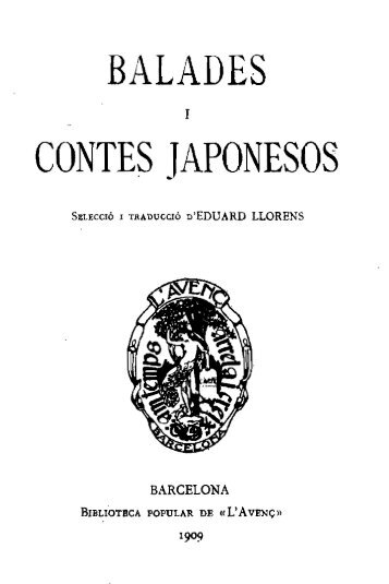 Anònim, Balades i contes japonesos, traducció d'Eduard Llorens ...