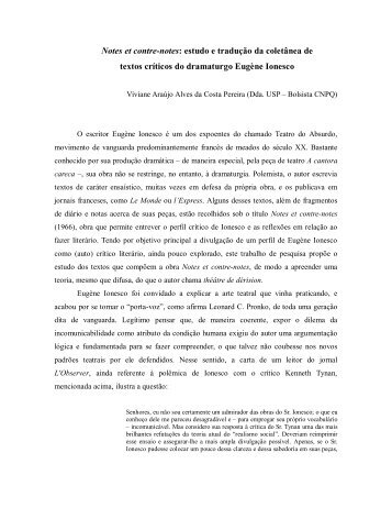 Notes et contre-notes: estudo e tradução da coletânea de ... - USP