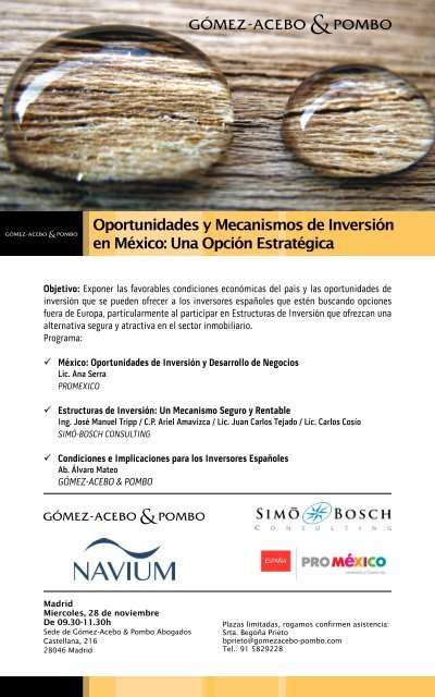 Oportunidades y Mecanismos de Inversión - Gómez-Acebo & Pombo