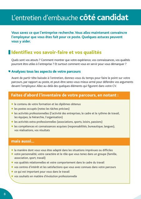 Guide pratique Réussir l'entretien d'embauche ... - Carrefour Emploi