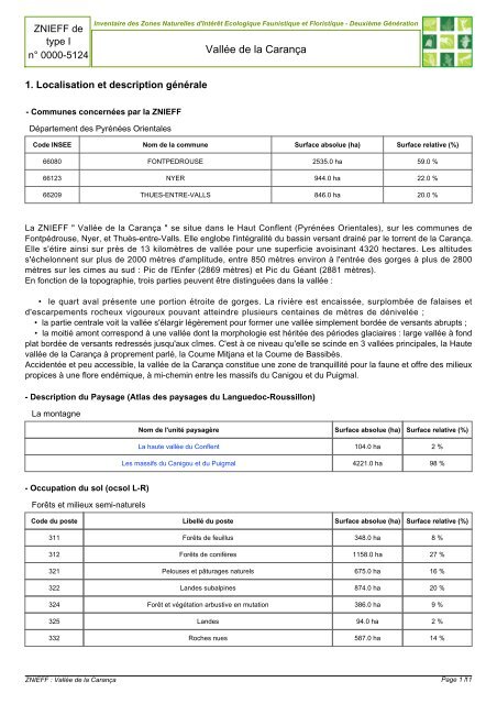 Modernisation de l'inventaire ZNIEFF - DREAL Languedoc-Roussillon