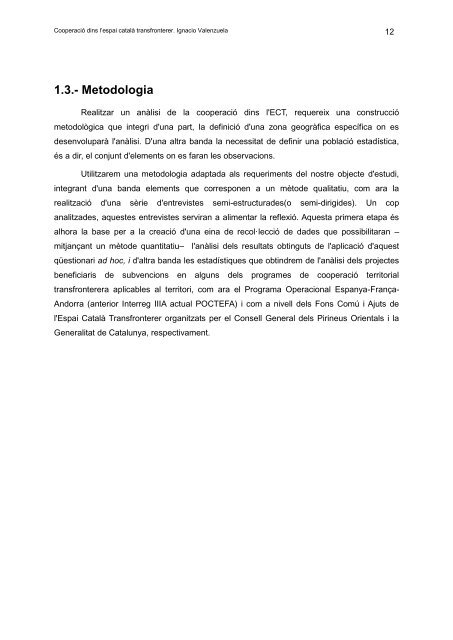 Estudi diagnosis de la cooperació territorial transfronterera dins l ...