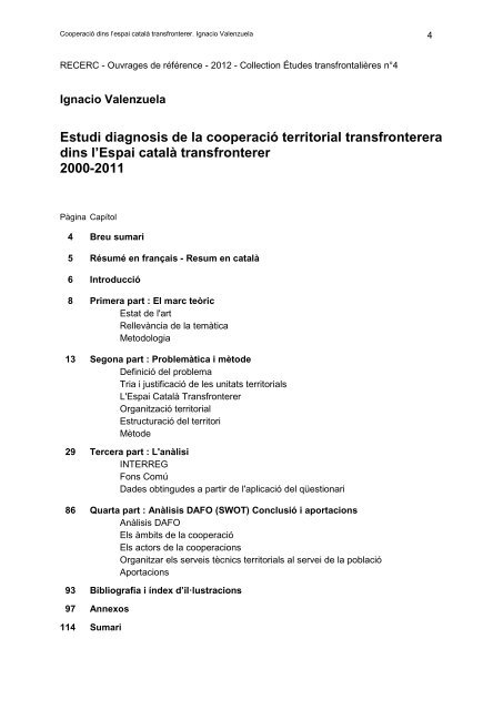 Estudi diagnosis de la cooperació territorial transfronterera dins l ...