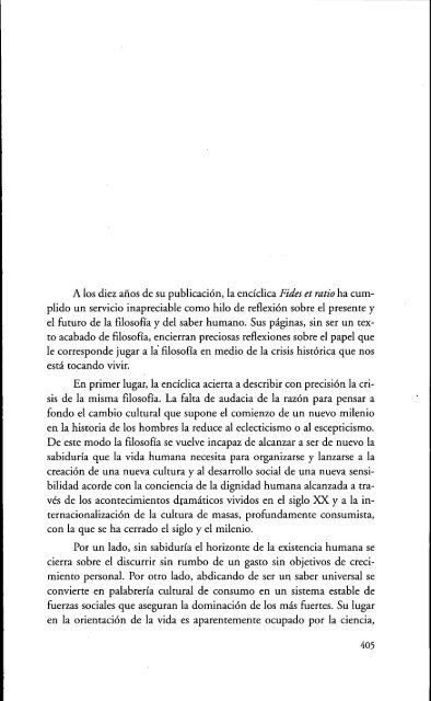 Fides et ratio, 10 años después.pdf - Universidad de Navarra