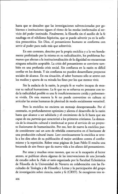 Fides et ratio, 10 años después.pdf - Universidad de Navarra