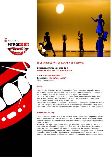 Dossier de premsa FITAG 2012 - festival Internacional de Teatre ...