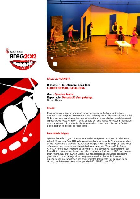 Dossier de premsa FITAG 2012 - festival Internacional de Teatre ...