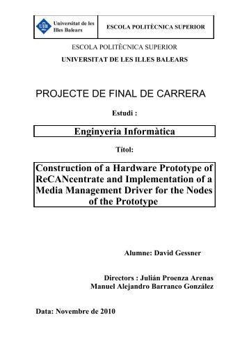 PROJECTE DE FINAL DE CARRERA Enginyeria Informàtica ...