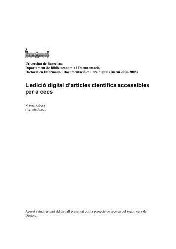 Edicio Accessible - Dipòsit Digital de la UB - Universitat de Barcelona