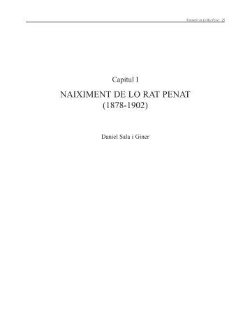 NAIXIMENT DE LO RAT PENAT (1878-1902)