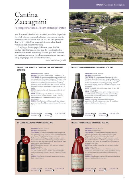 Spendrups Vin restaurangsortiment 2013:1 (PDF)