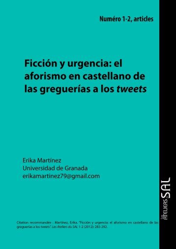 el aforismo en castellano de las greguerías a los tweets