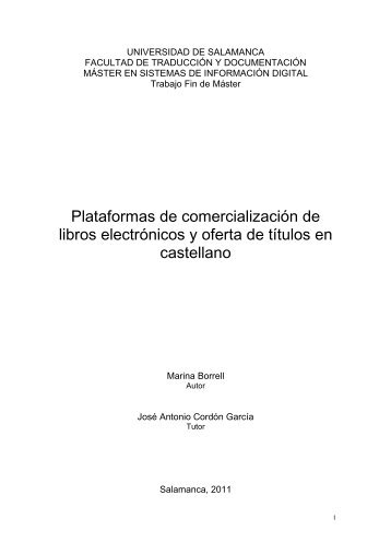 Plataformas de comercialización de libros electrónicos y oferta de ...