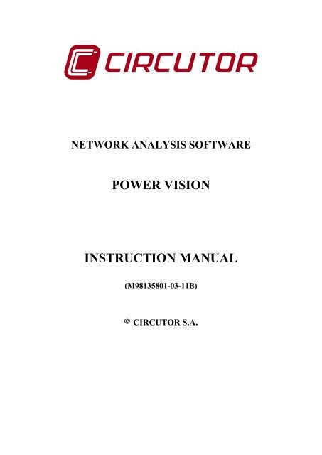 Manual en castellano para Power Vision 1.7 - Circutor