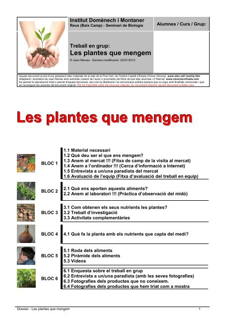 DOCUMENT DE TREBALL-Les plantes que mengem