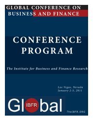 Programa - The Institute for Business and Finance Research (IBFR)