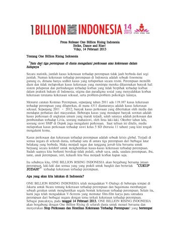 Press Release OBR Indonesia - One Billion Rising Indonesia