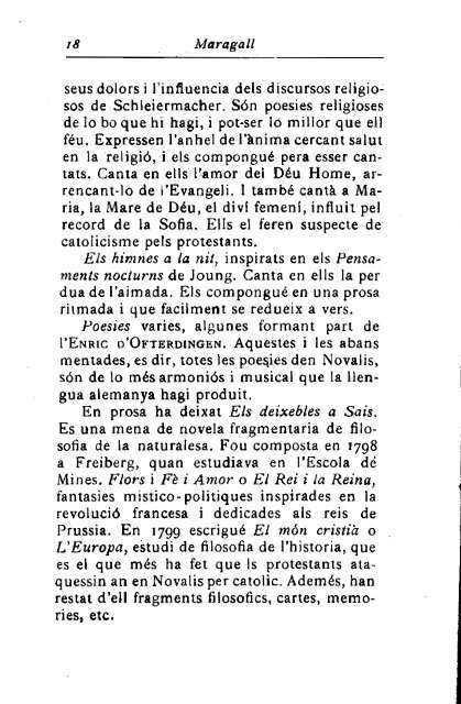 Novalis, Enric d'Ofterdingen, vol. I, traducció de Joan Maragall (1907)