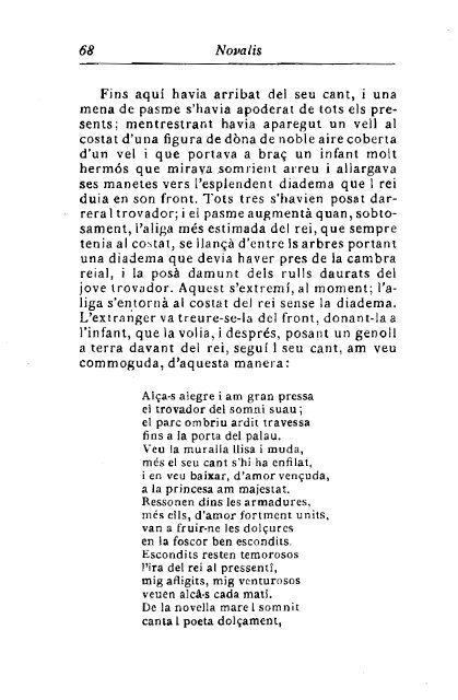 Novalis, Enric d'Ofterdingen, vol. I, traducció de Joan Maragall (1907)