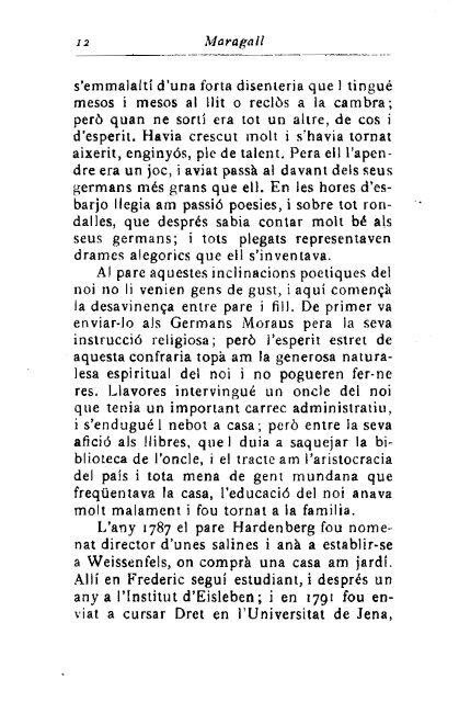 Novalis, Enric d'Ofterdingen, vol. I, traducció de Joan Maragall (1907)