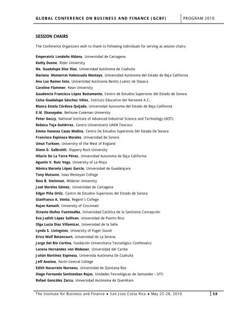 Table of Contents - The Institute for Business and Finance Research ...