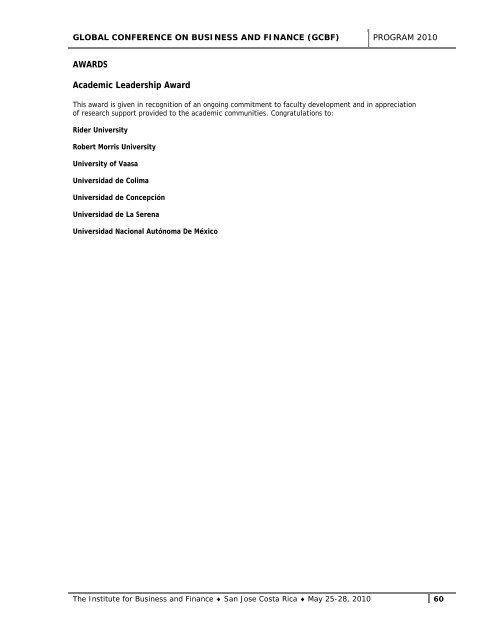 Table of Contents - The Institute for Business and Finance Research ...