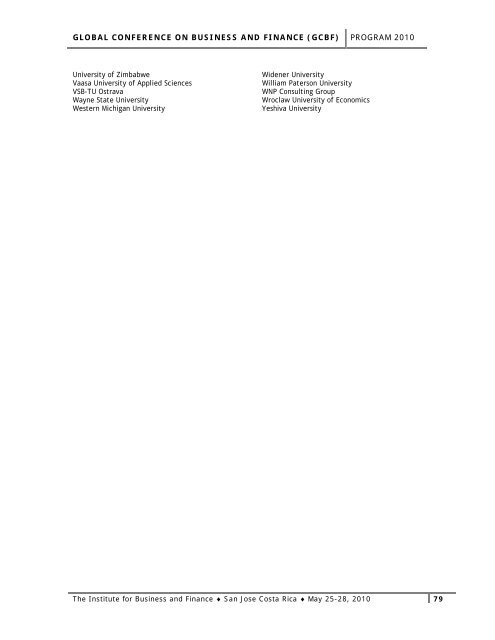 Table of Contents - The Institute for Business and Finance Research ...