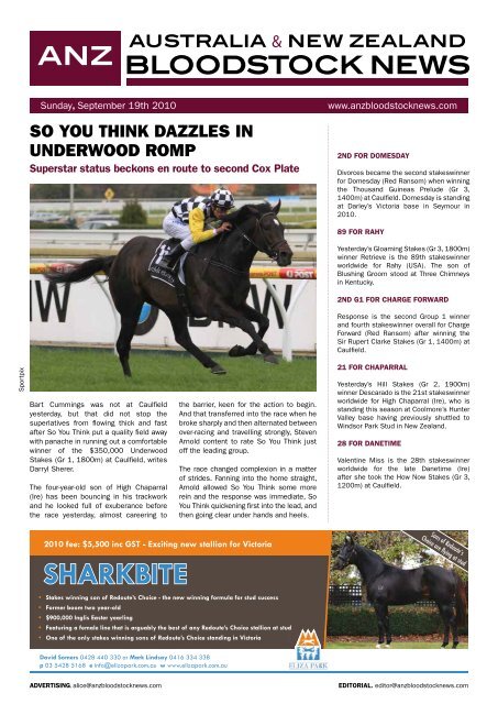 SHARKBITE - Anzbloodstocknews.com