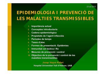 epidemiologia i prevenció de les malalties transmissibles