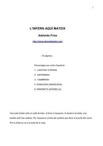 L'INFERN AQUÍ MATEIX Adelaida Frías