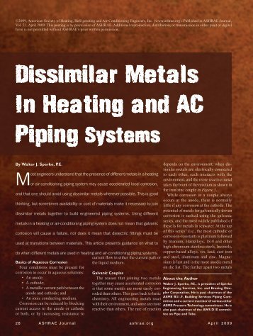 Dissimilar Metals In Heating and AC Piping Systems - Sperko ...