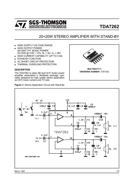 TDA7262 - Datasheet Catalog