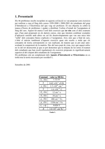 Col·lecció de problemes resolts. Edició 2002 - l'electrònica