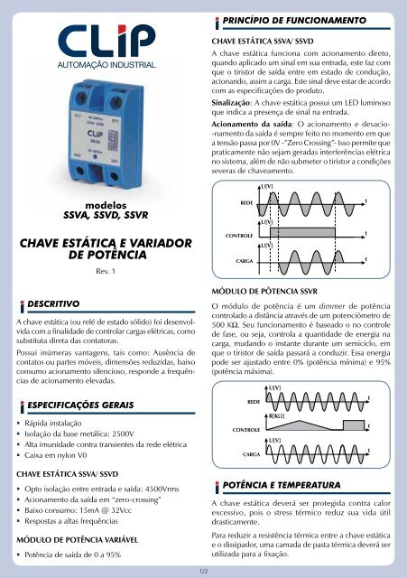 cHaVe eStÁtica e Variador de PotÊncia - Clip Automação Industrial