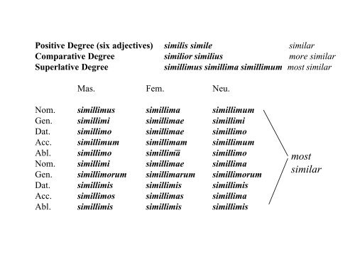 Latin Adjectives Chart